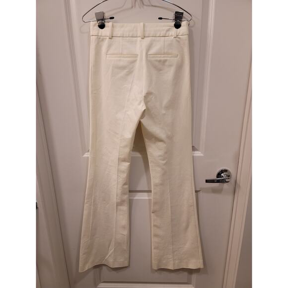 Frame Le High Flare Stretch Cotton Trouser White Pants - Picture 2 of 8